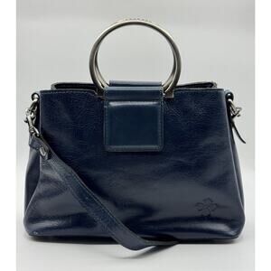 Patricia Nash Empoli Satchel Caribbean Blue Crossbody Round Handles Handbag